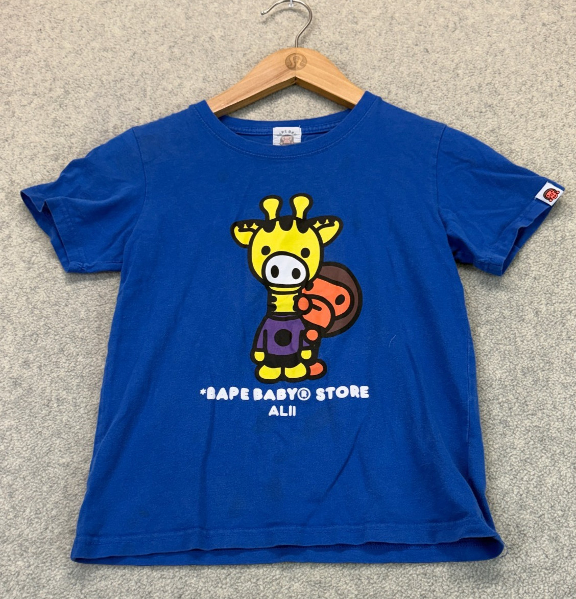 A Bathing Ape Baby Milo Store Kids Graphic T-Shirt Giraffe Blue Short Sleeve 10