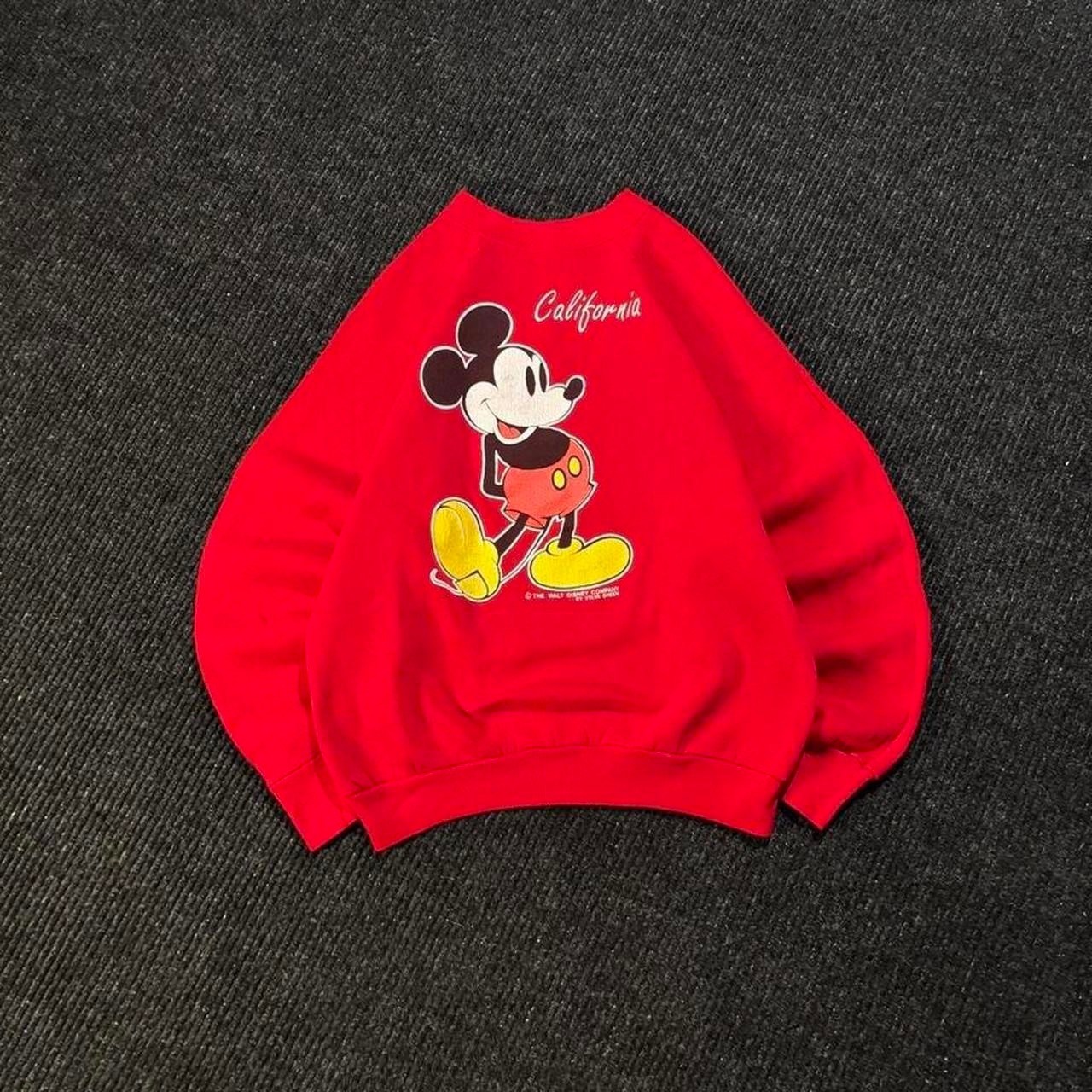 Velva Sheen Disney Sweatshirt Mens M Red Mickey Mouse California 70s Vintage