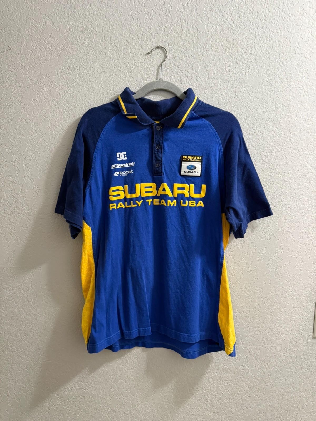 Vintage DC Shoes Subaru Rally Team USA Rally Racing Polo Shirt - Men\'s Large