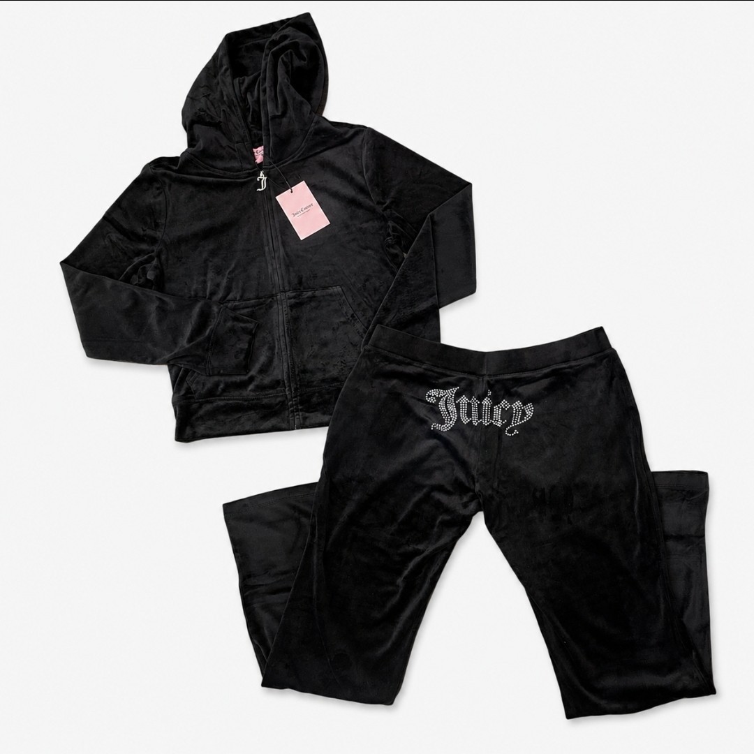Juicy Couture y2k Liquorice velour rhinestone bling tracksuit Size MEDIUM