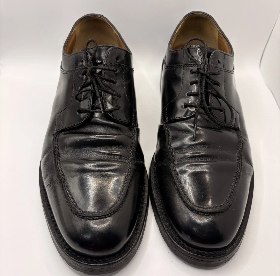 To Boot New York Adam Derrick Black Leather Apron Toe Oxfords 509 Italy Mens 8.5