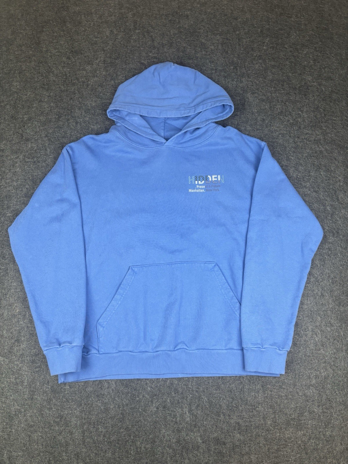 Hidden NY PPF New York Hoodie Size Large Blue Multicolor Logo Streetwear