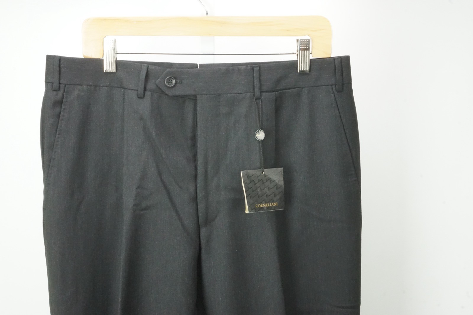Corneliani Master Dark Gray Wool Mens Dress Pants Sz 50 EU BRAND NEW