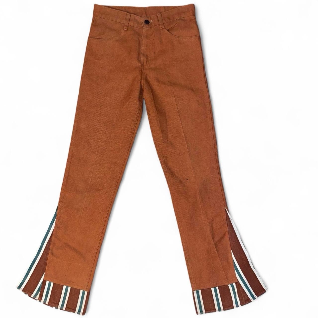 RARE Big E 1960s Levi’s - Rust Orange Flare Denim With Stripe Pattern