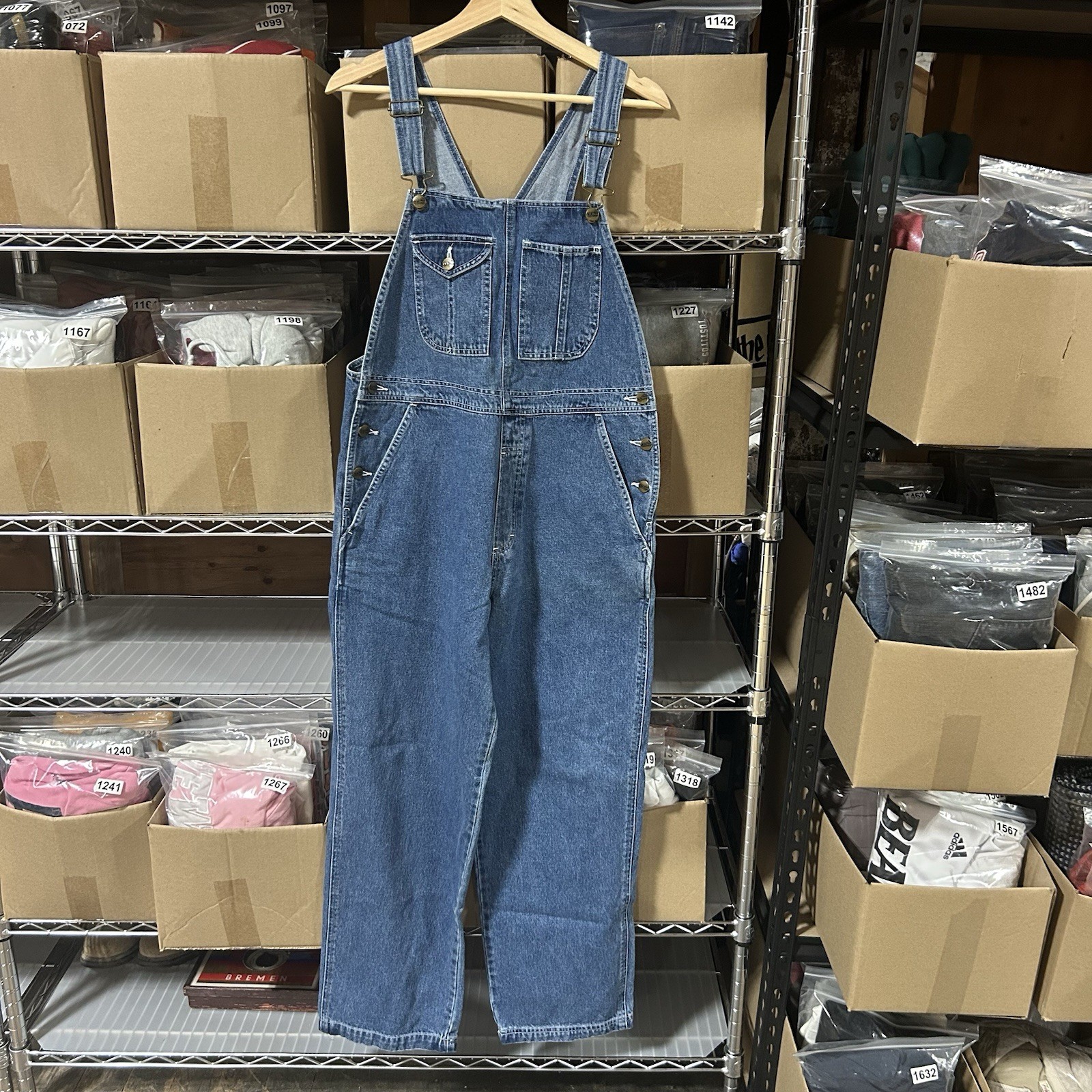 Vintage L.L. Bean Women\'s Denim Overalls Size Medium 0JT79 100% Cotton Workwear