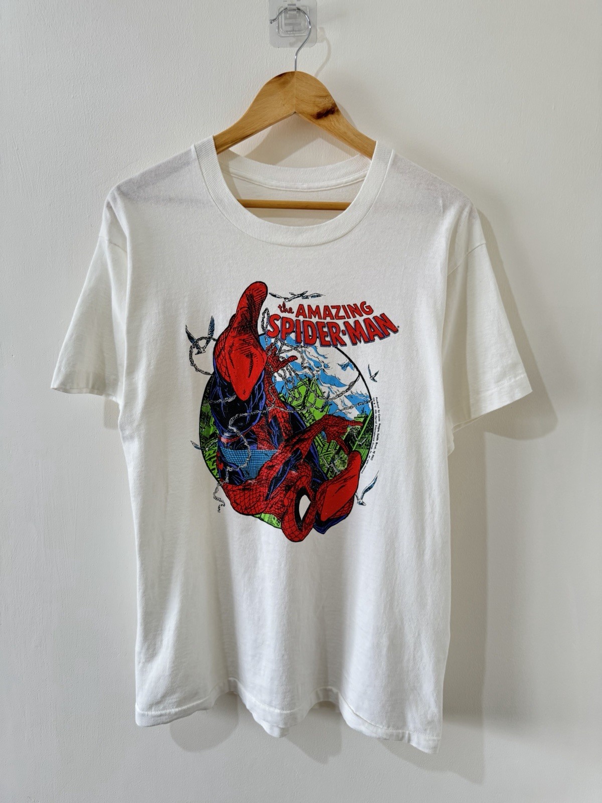 Rare 1991 SPIDER-MAN COMIC IMAGES L SIZE  T-SHIRT  TODD MCFARLANE