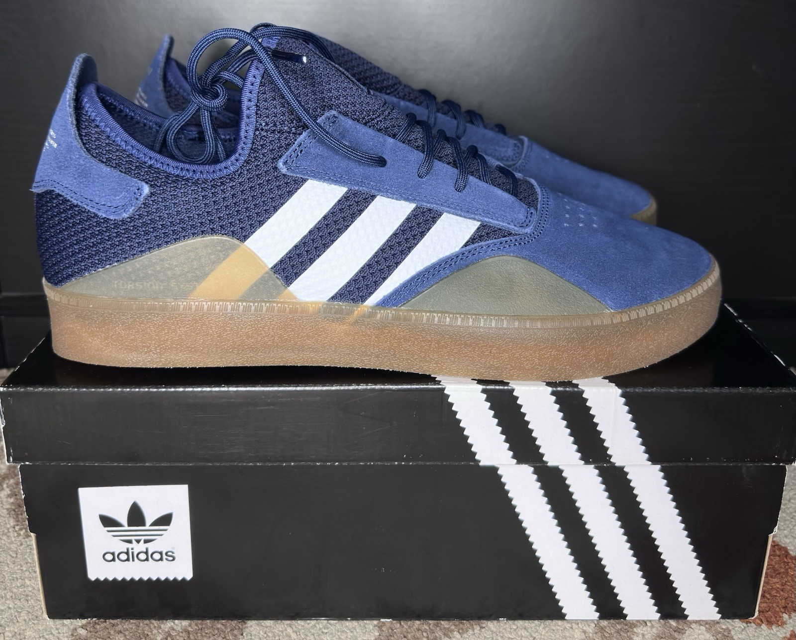 Adidas 3ST.001 Navy White Gum B41776 Skate Shoes Men\'s Size 11.5 Brand New