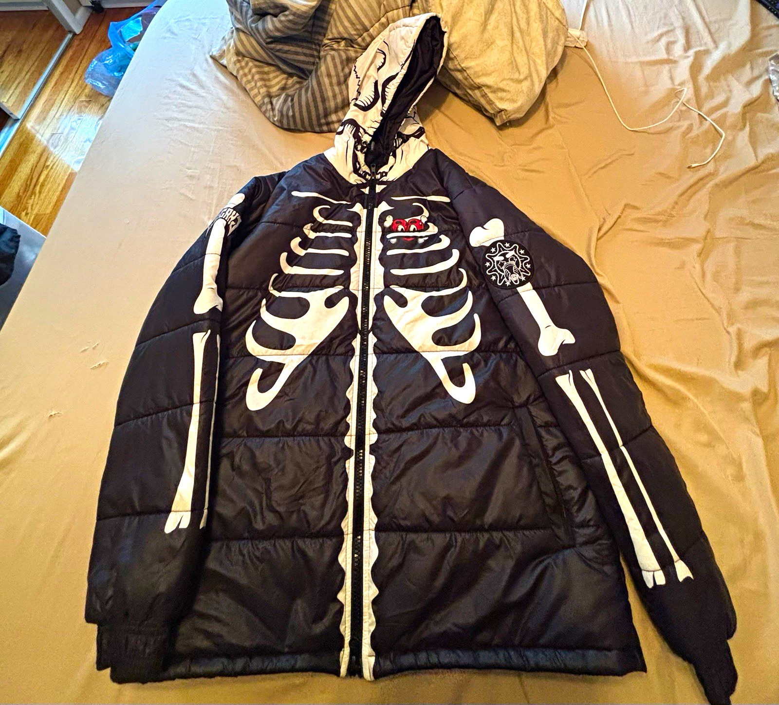 Extremely rare glo gang 2020 Skeleton puffer jacket