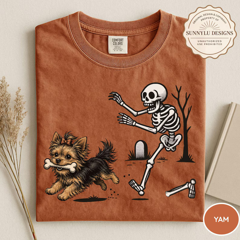 Halloween Yorkie Dog Comfort Tee