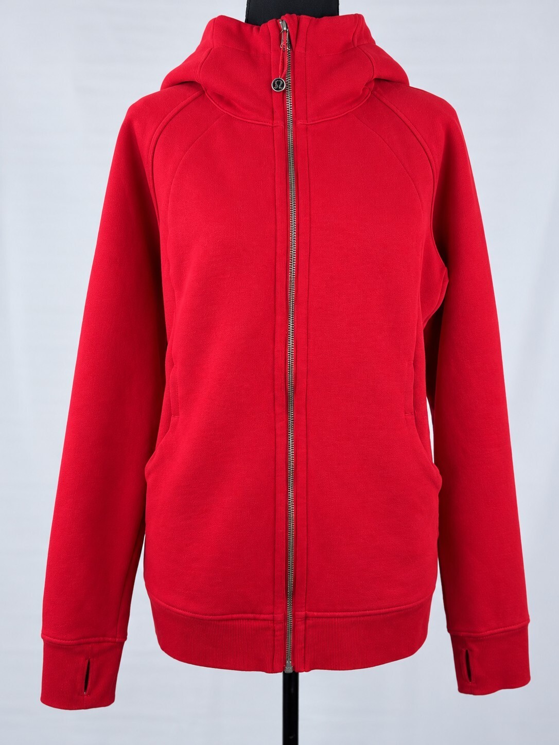 Lululemon bright red scuba zip hoodie womens size l/ xl