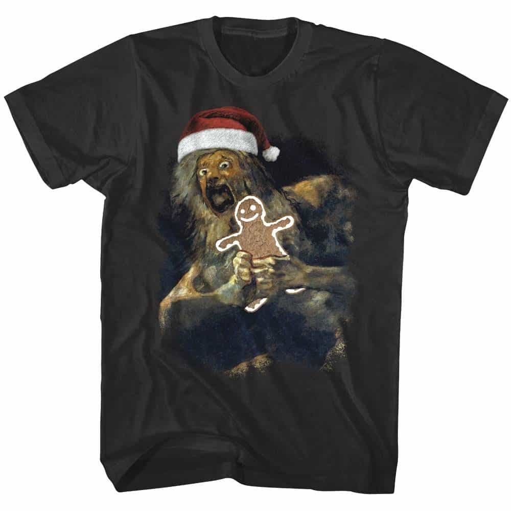 Saturn Devouring His Cookie Christmas Men\'s T Shirt