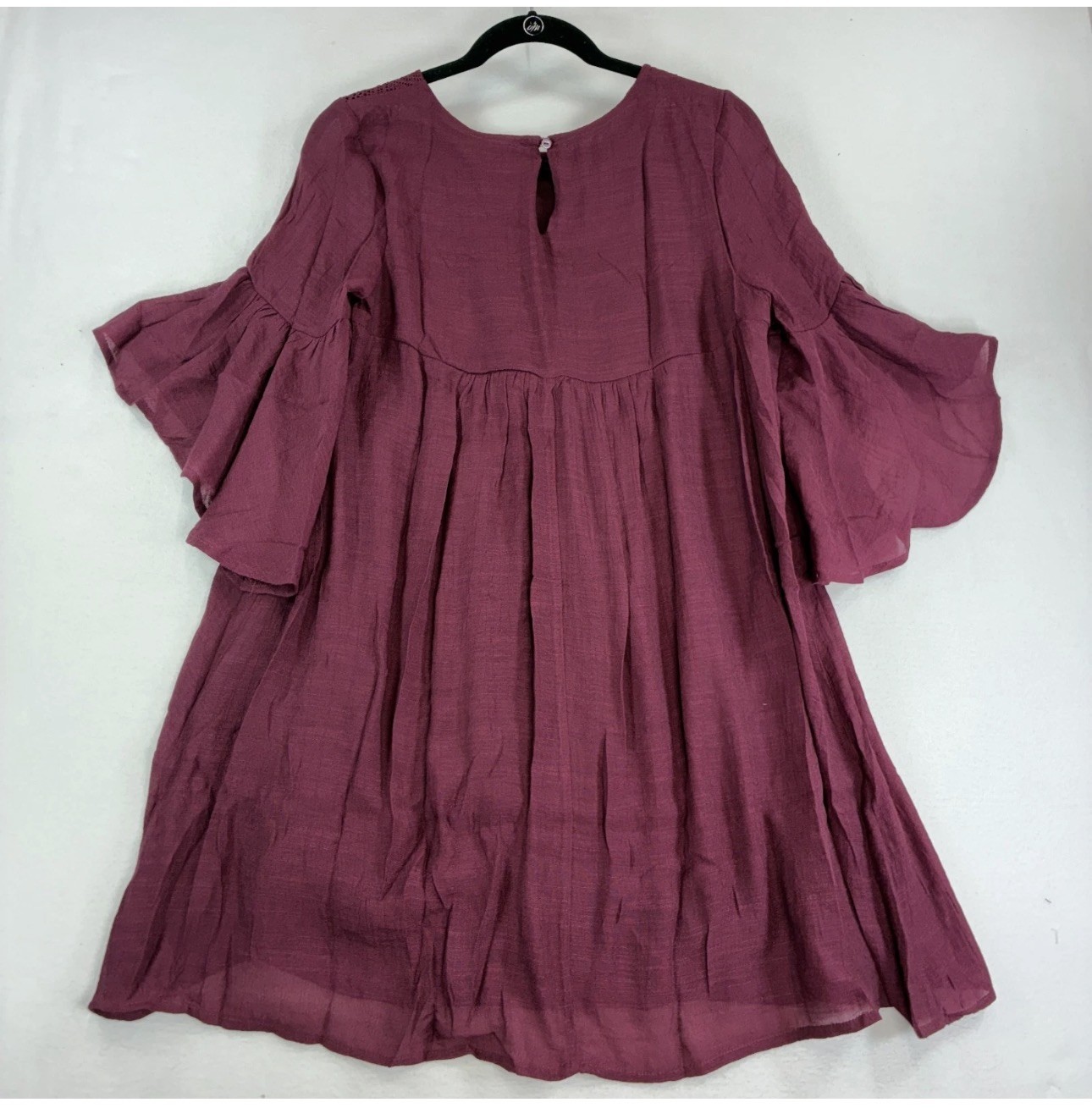 NWT Umgee Boho Bliss Wine/Burgundy Embroidered Tunic Mini Fall Dress Women\'s