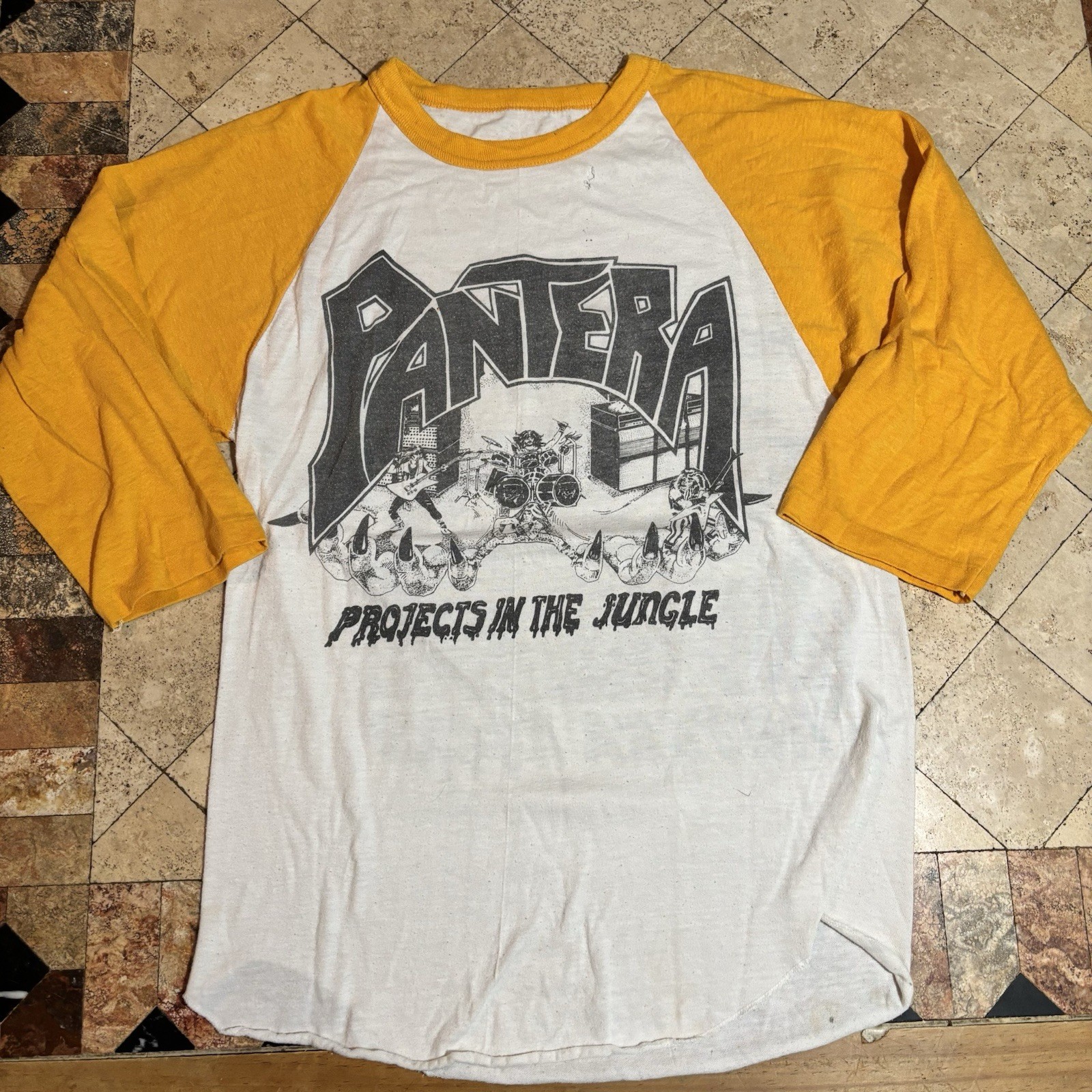 Vintage 1984 Pantera Heavy Metal Rules Tour Raglan Shirt Projects Jungle RARE Sm