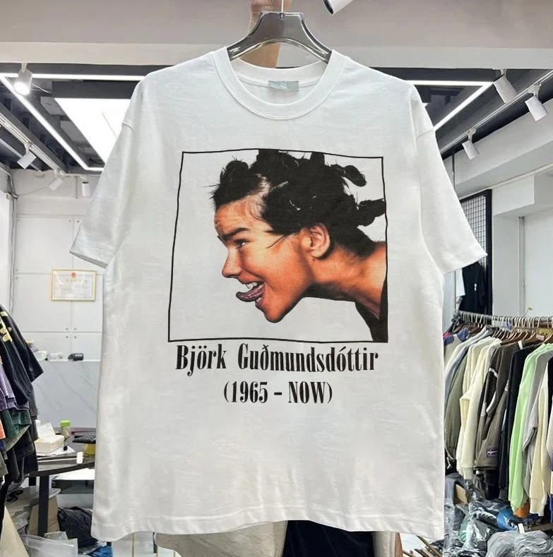 Björk Tour vintage white t-shirt unisex classic style reprint S-5XL