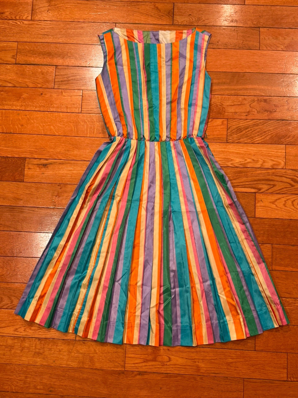 Vintage 1950’s Jerry Gilden NY Rainbow Pleated Dress 