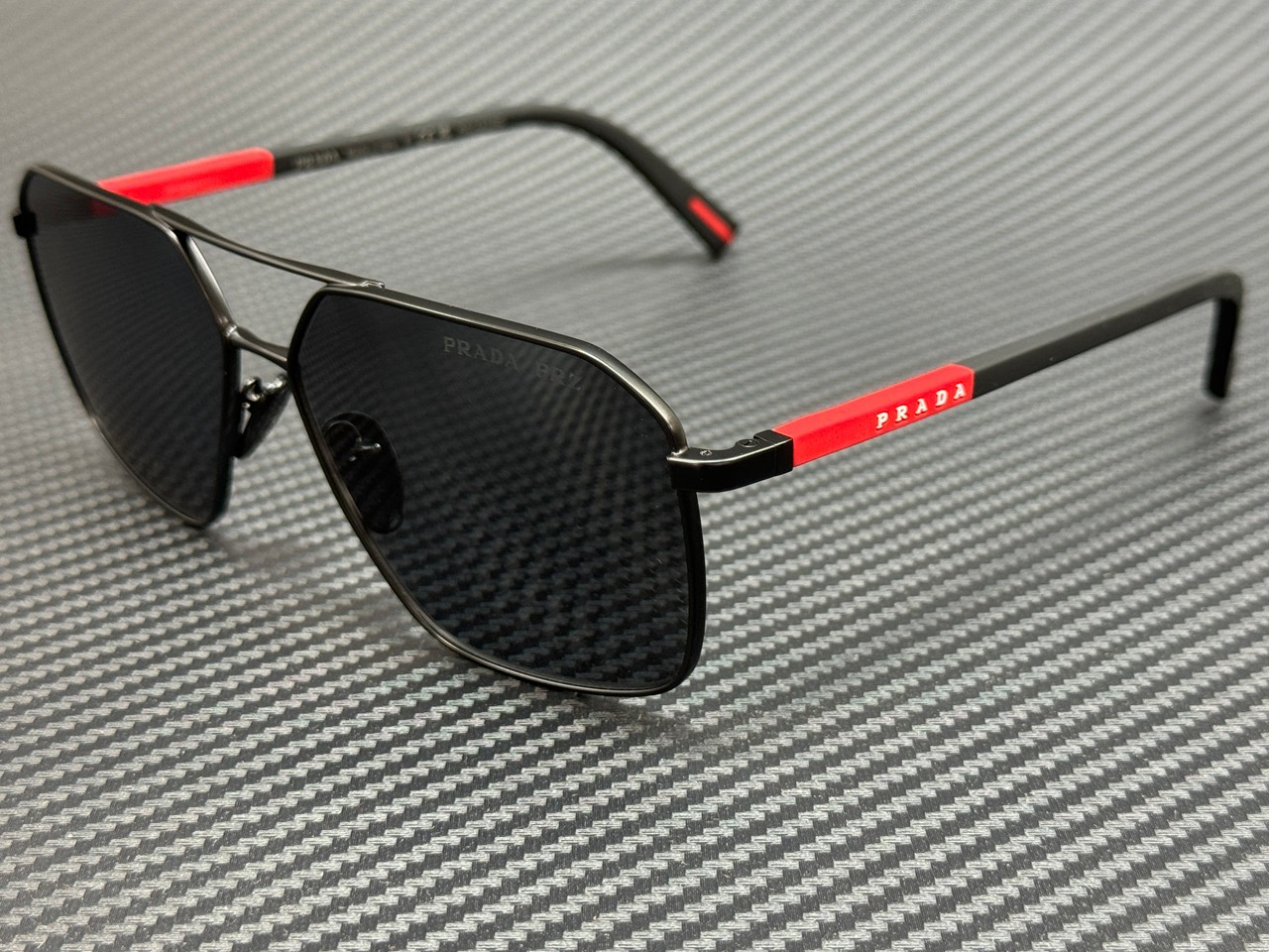 PRADA LINEA ROSSA PS A50S 1BO02G Matte Black Grey Polarized 60 mm Sunglasses