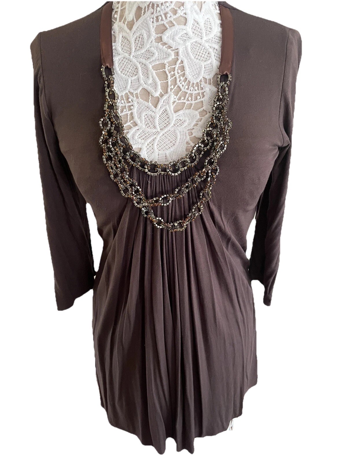 NWT Sky Lavish Union Brown Ladies Dress Sz L $196