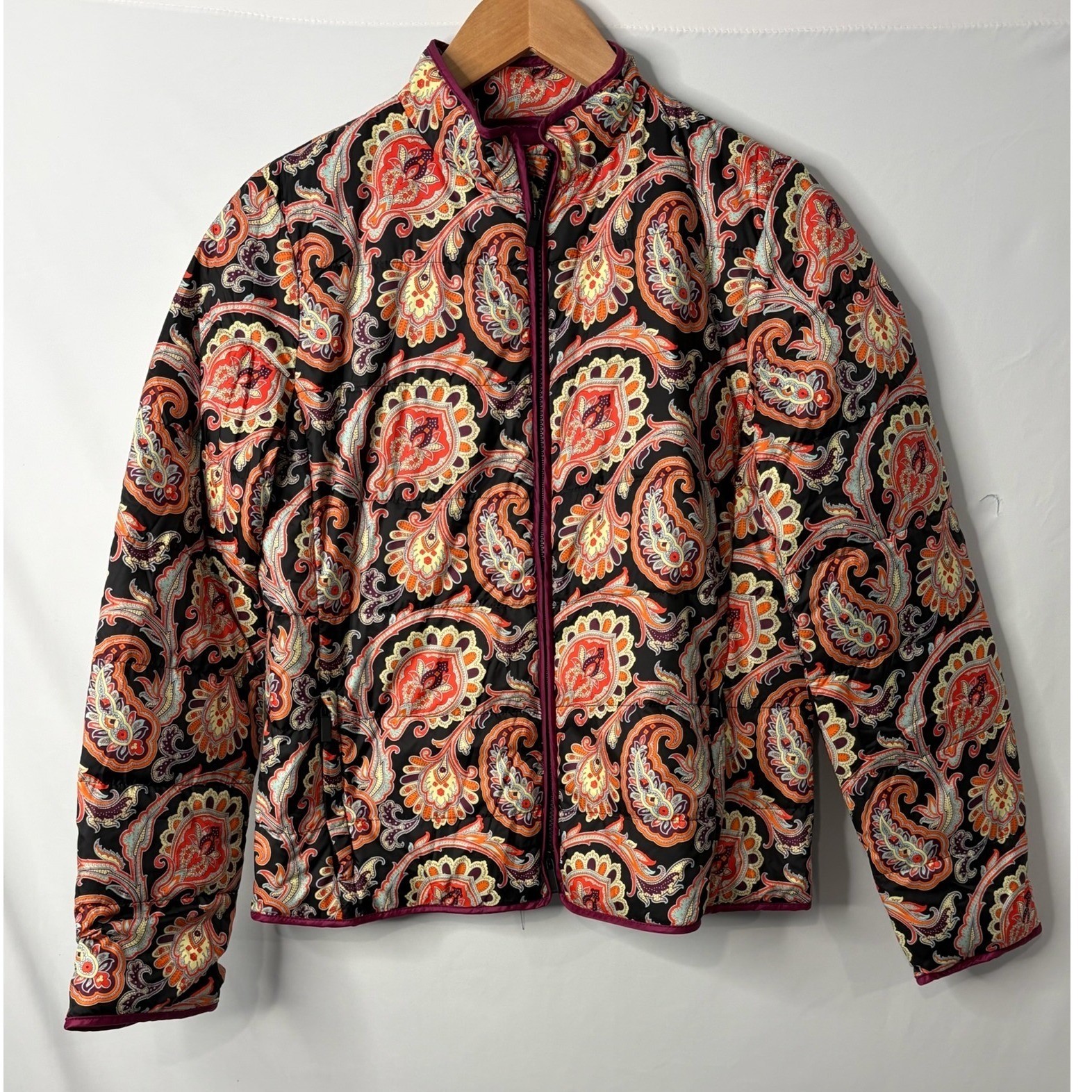 Etro Milano Women Paisley Print Puffer Jacket 44 Goose Down Luxury Retro Italy