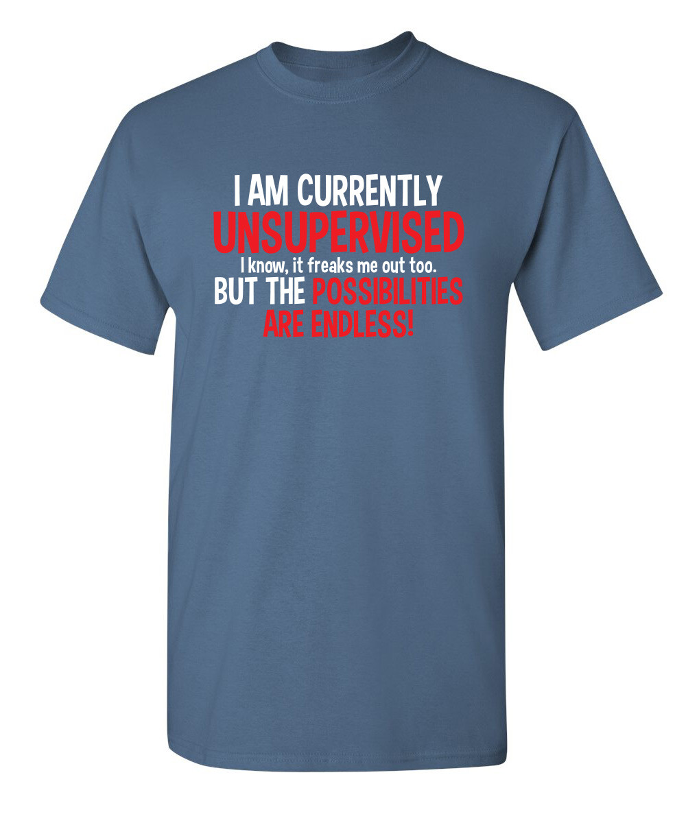 I Am Currently Unsupervised Sarcastic Humor Graphic Novelty Funny T Shirt