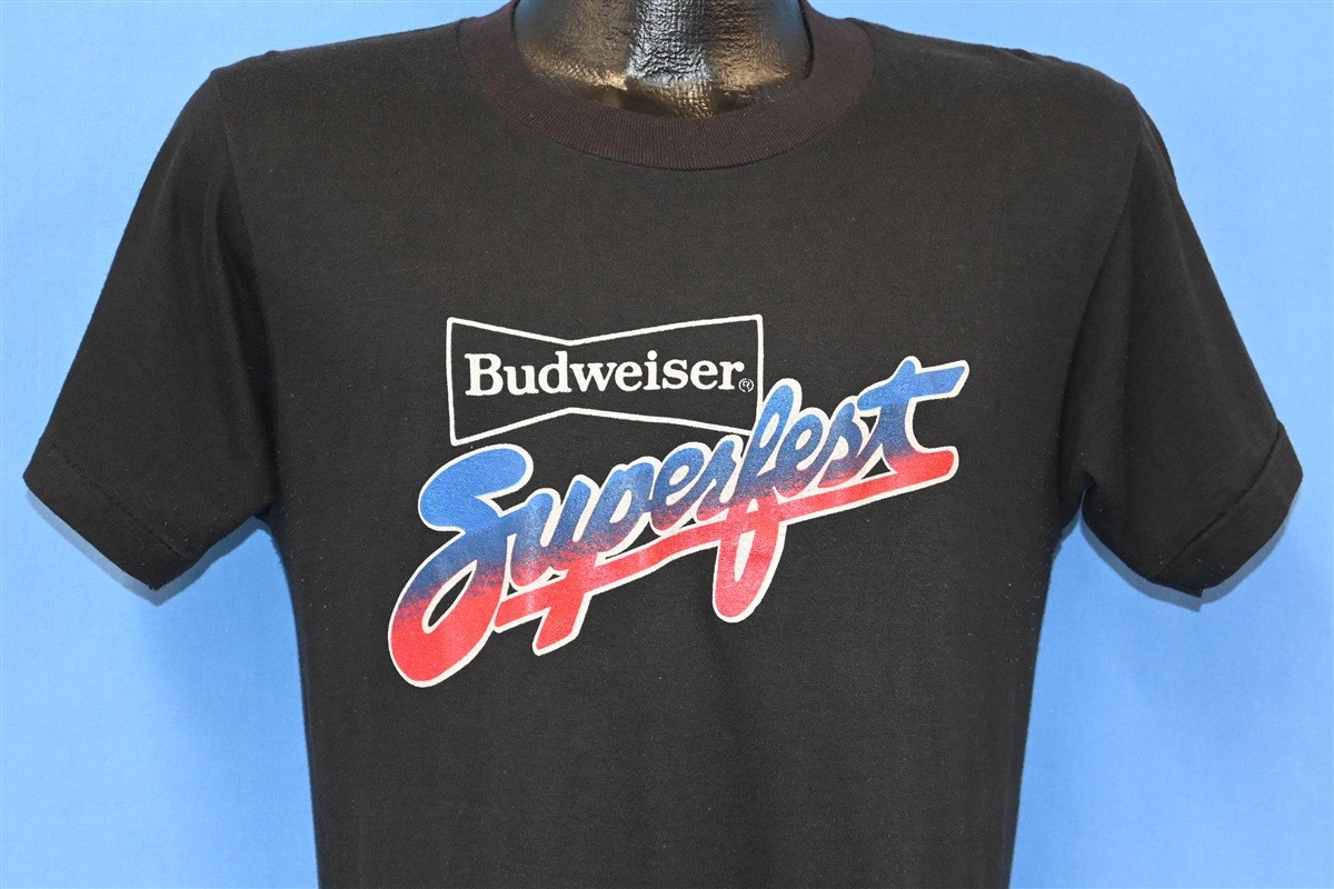 vtg 80s BUDWEISER SUPERFEST 1982 R&B STEVIE WONDER ARETHA FRANKLIN t-shirt M