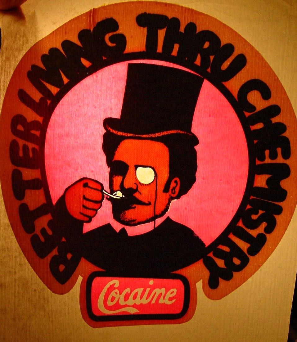 BETTER LIVING THROUGH CHEMISTRY VINTAGE 1970's HEADSHOP IRON ON TRANSFER B-24