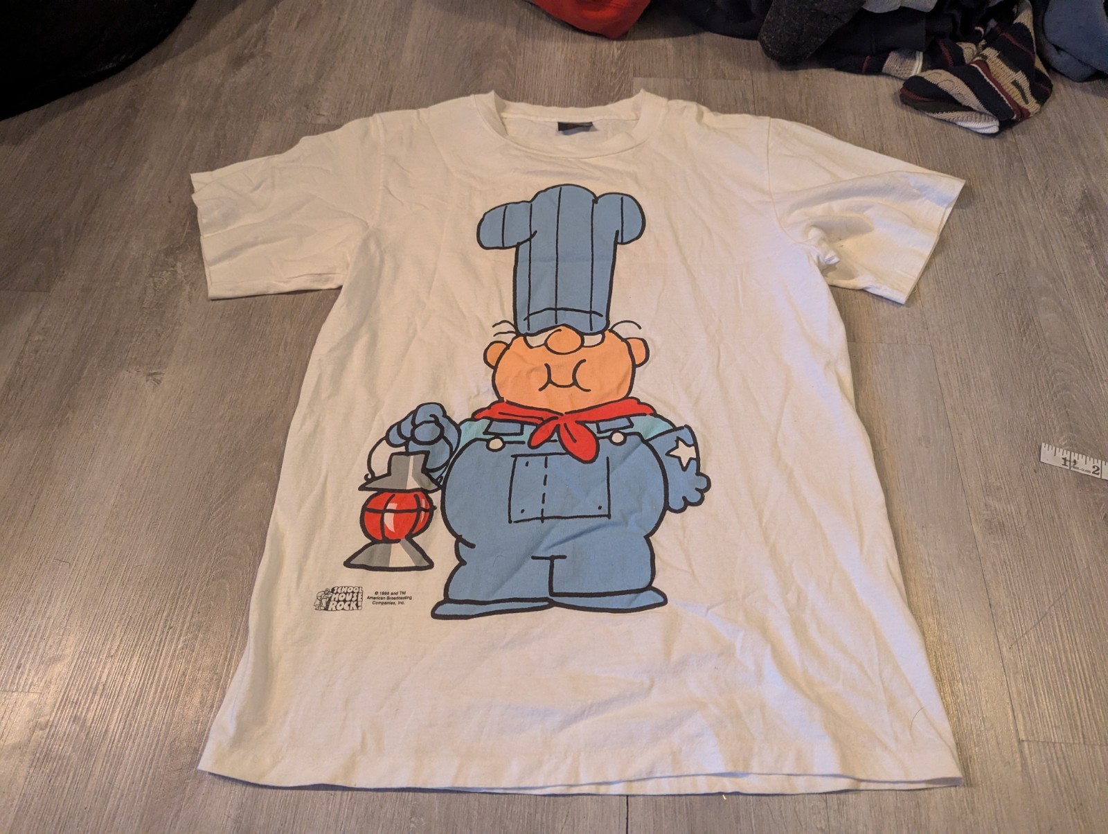 Vintage 1995 School House Rock Conjunction Junction T Shirt Double Sided Large