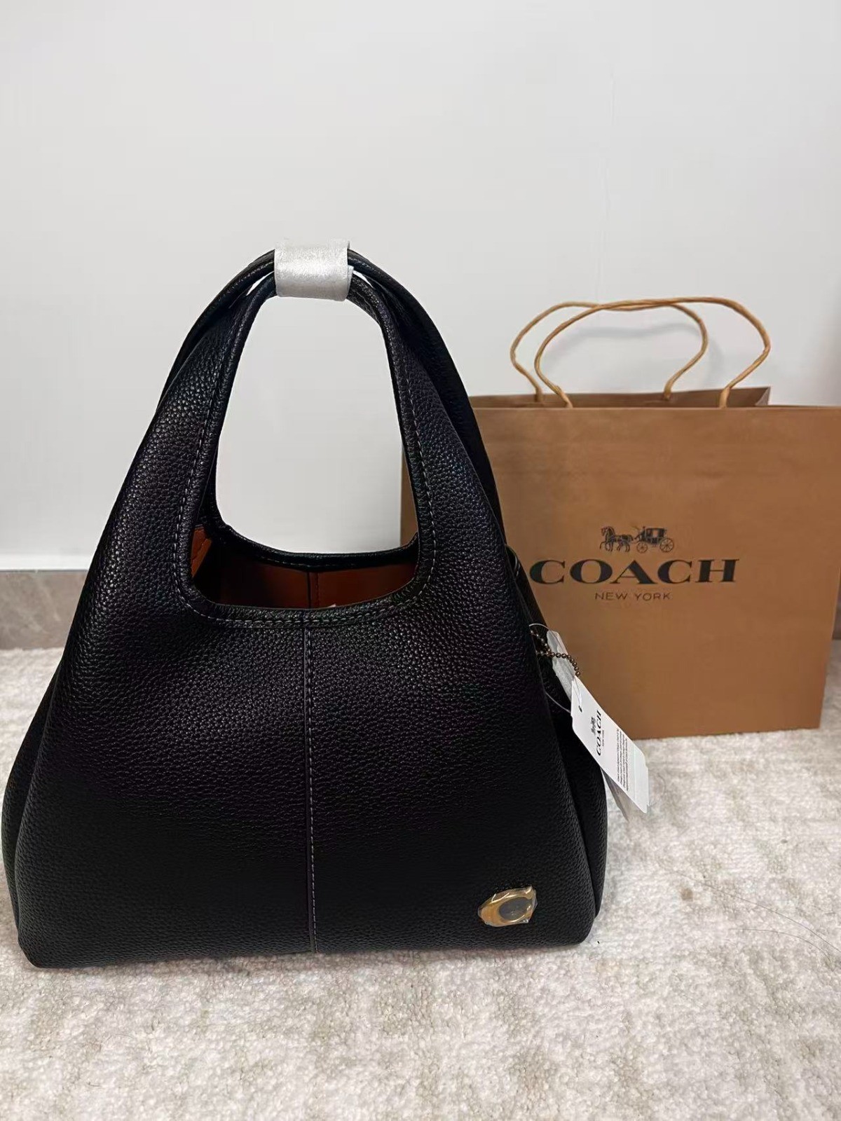 Coach CM545 Lana Shoulder 23 Black  Hand Crossbody Diagonal Leather