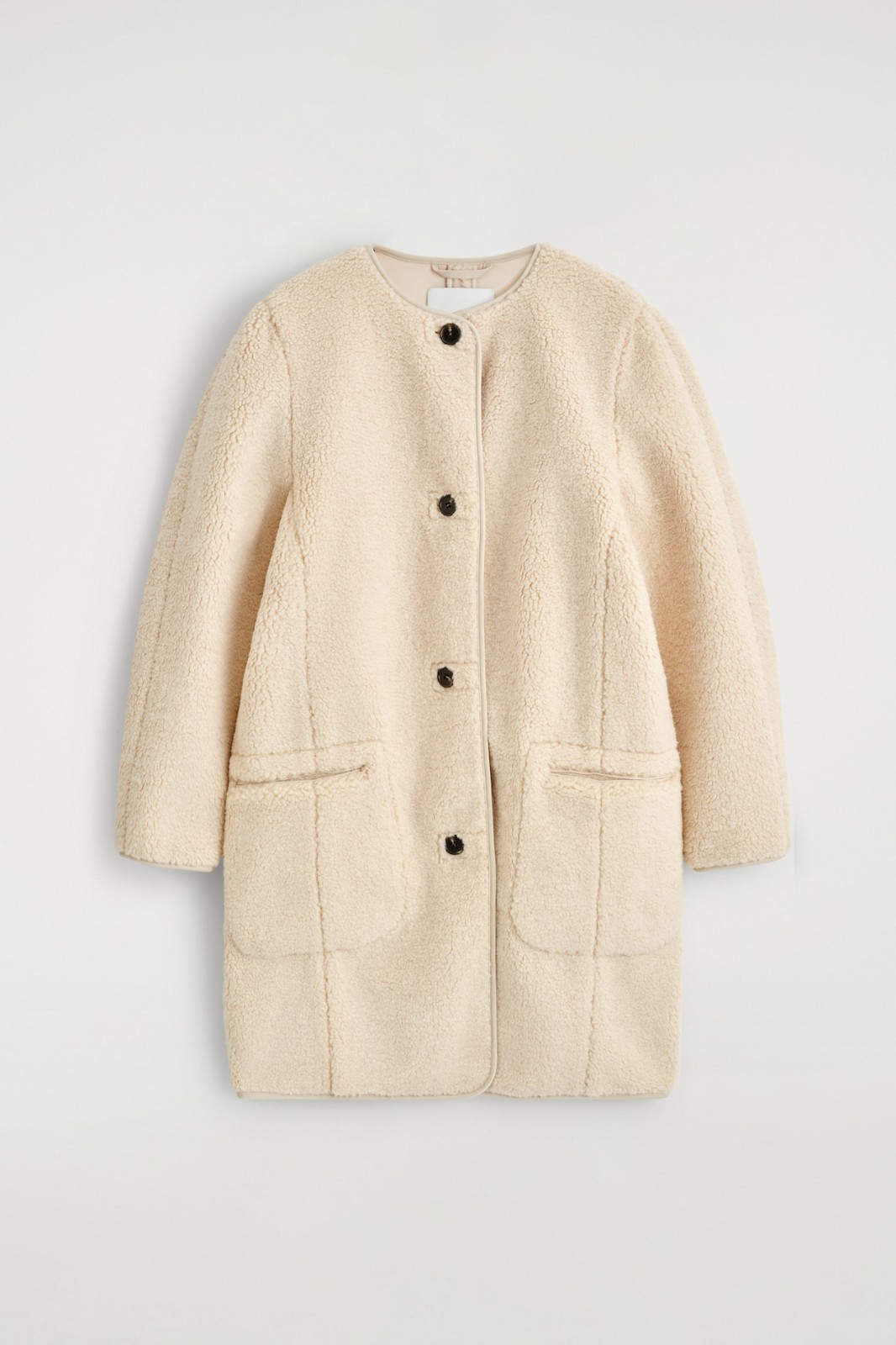 MOVING SALE NEW COS Women ECRU LONGLINE TEDDY JACKET - SIZE 4
