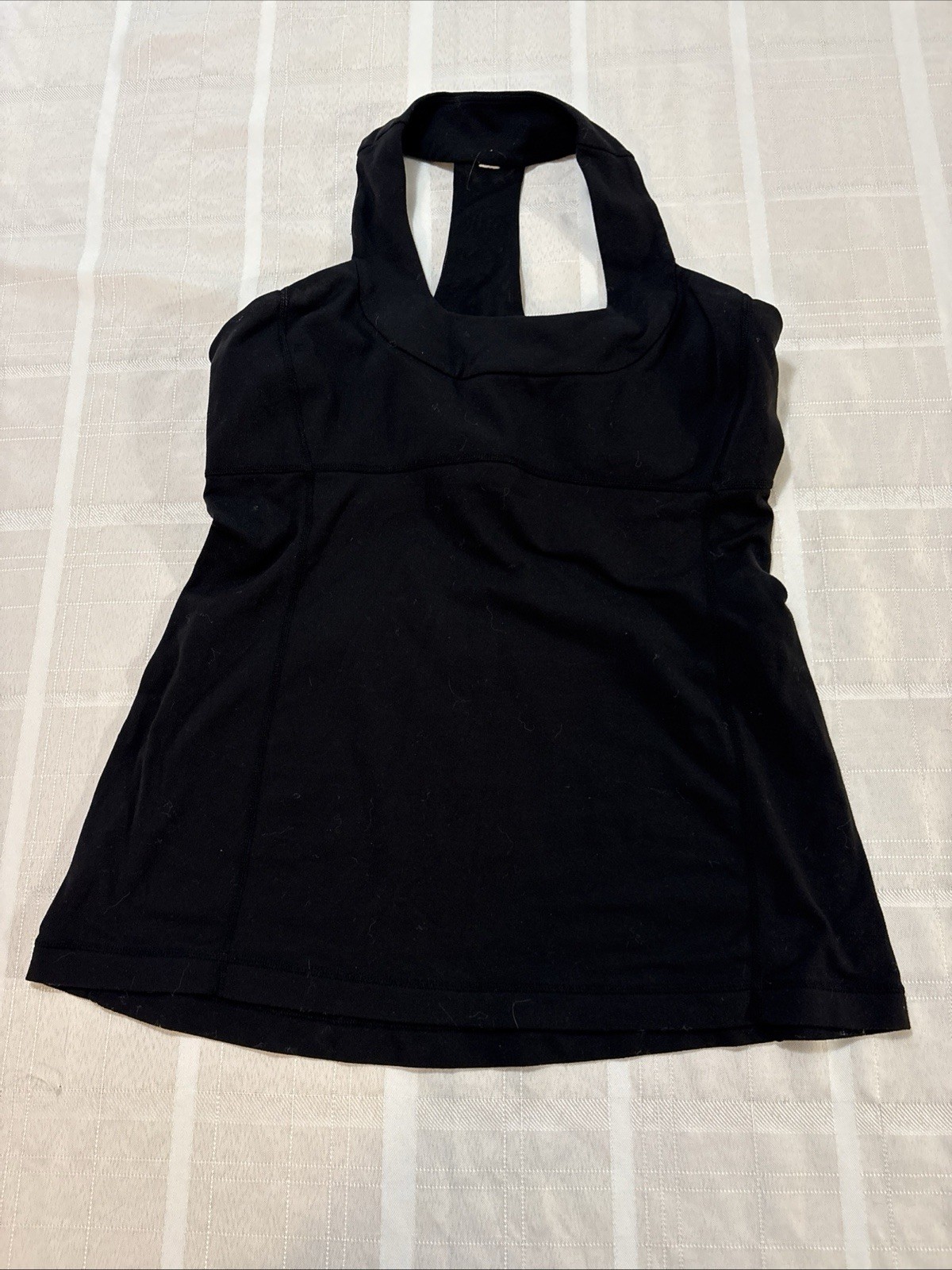Lululemon Black Scoop Neck Tank Top W/ Built in Bra Athleisure Activewear 10