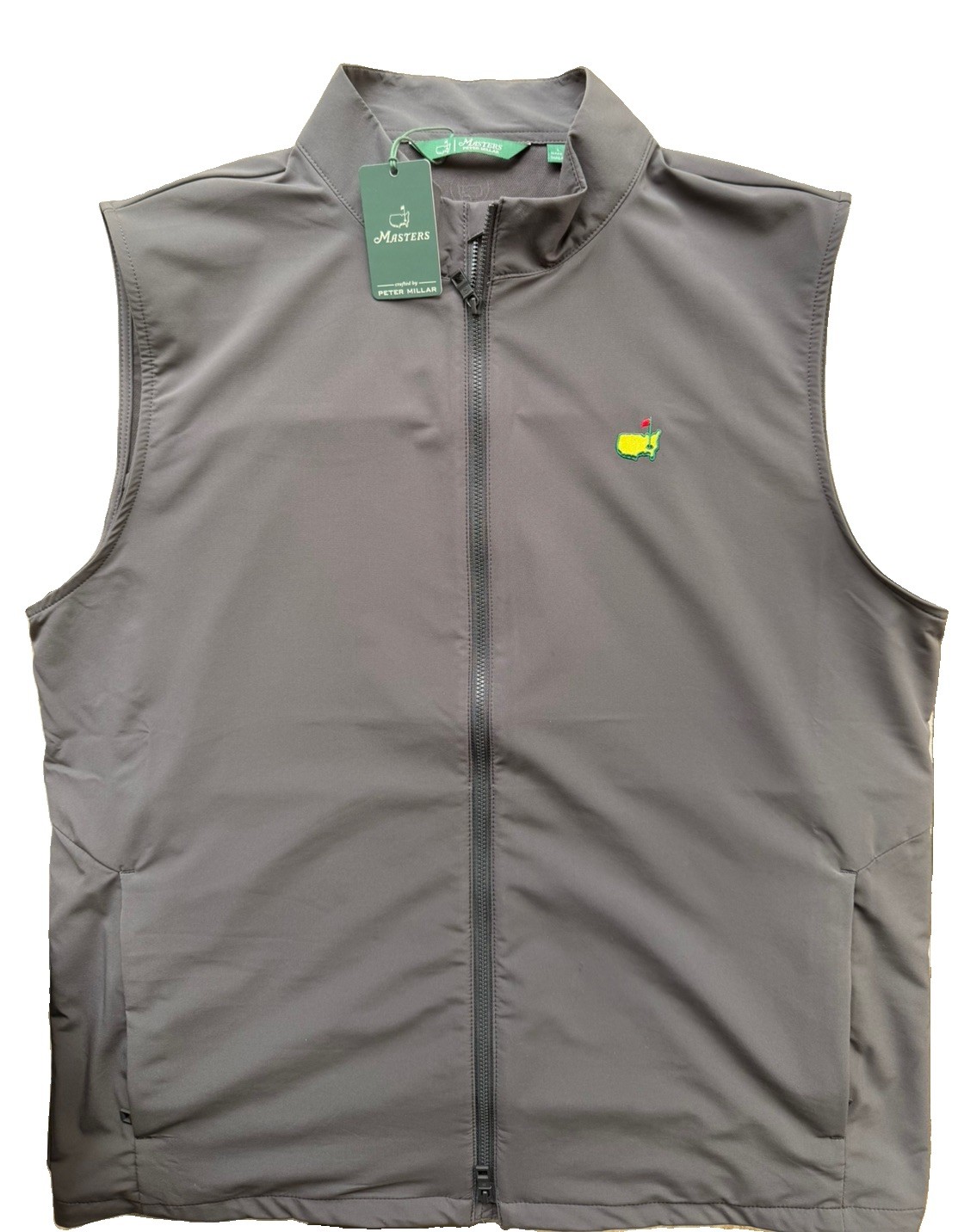 2026 Masters Peter Millar Vest Mens L Gray Augusta National NWT + Ball Marker