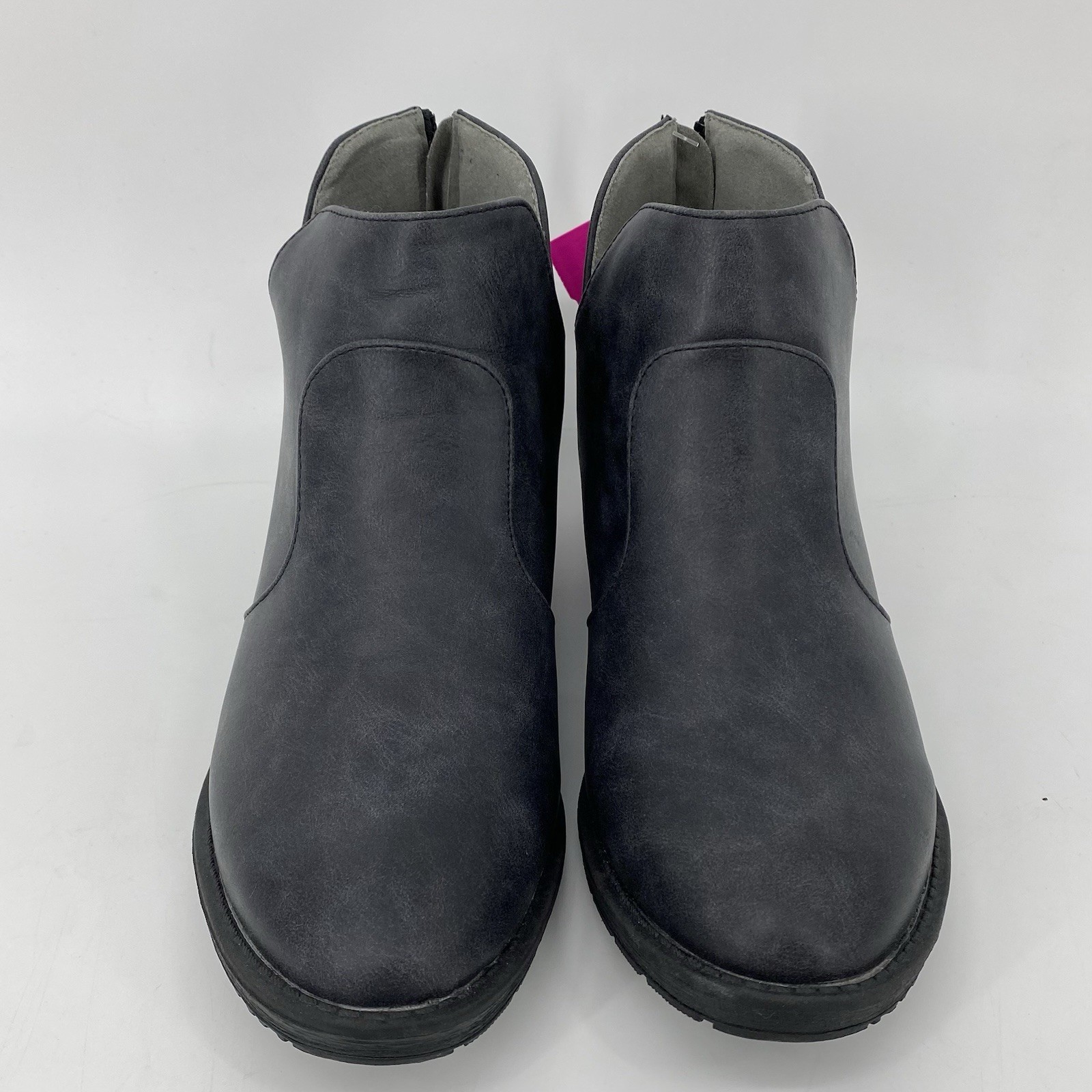 Avanti Black Smoked Josie Ankle Boots Zippered Back Size 9 EUC
