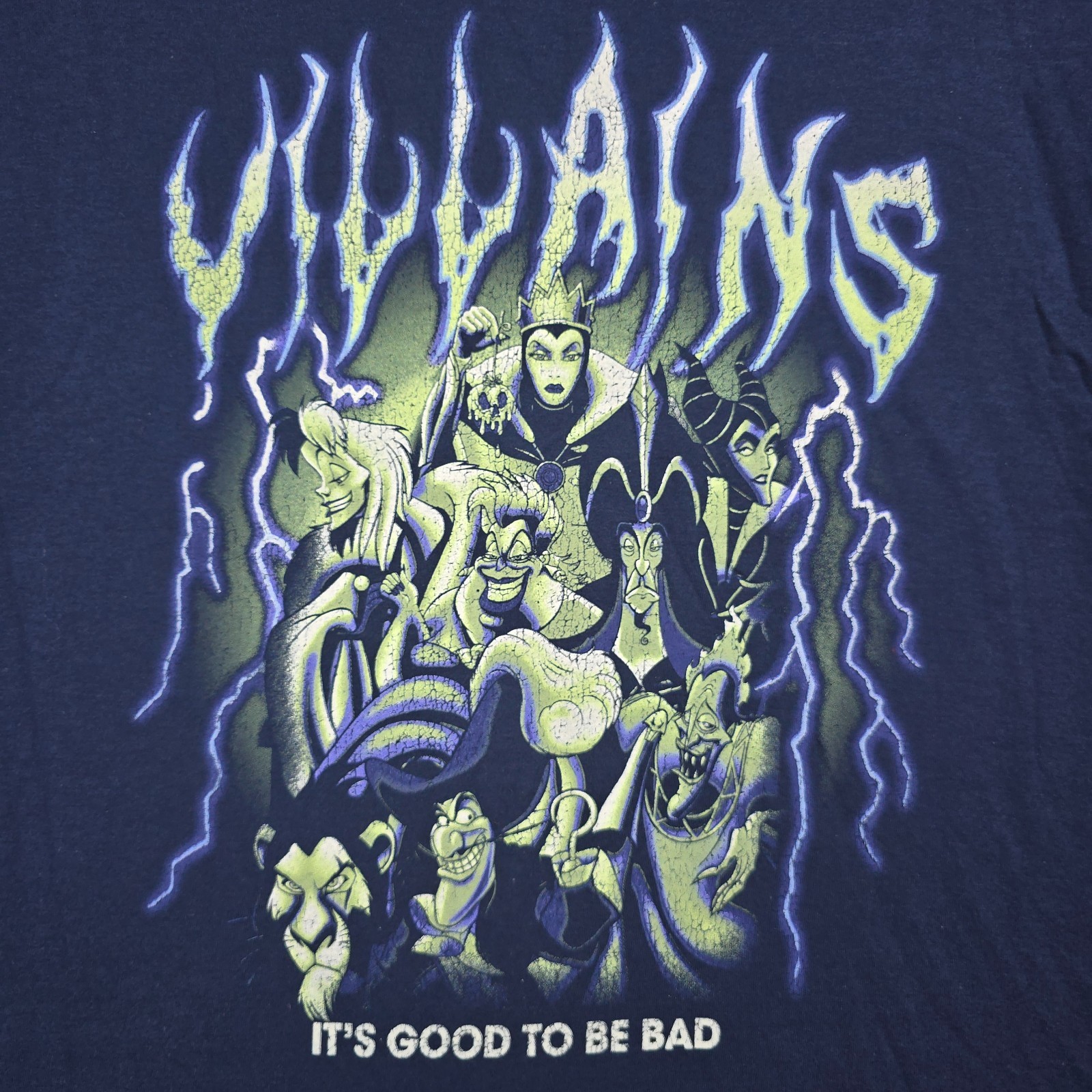 DISNEY VILLAINS SHIRT Mens XL BLUE Cartoon Halloween CASUAL Distressed Retro NWT