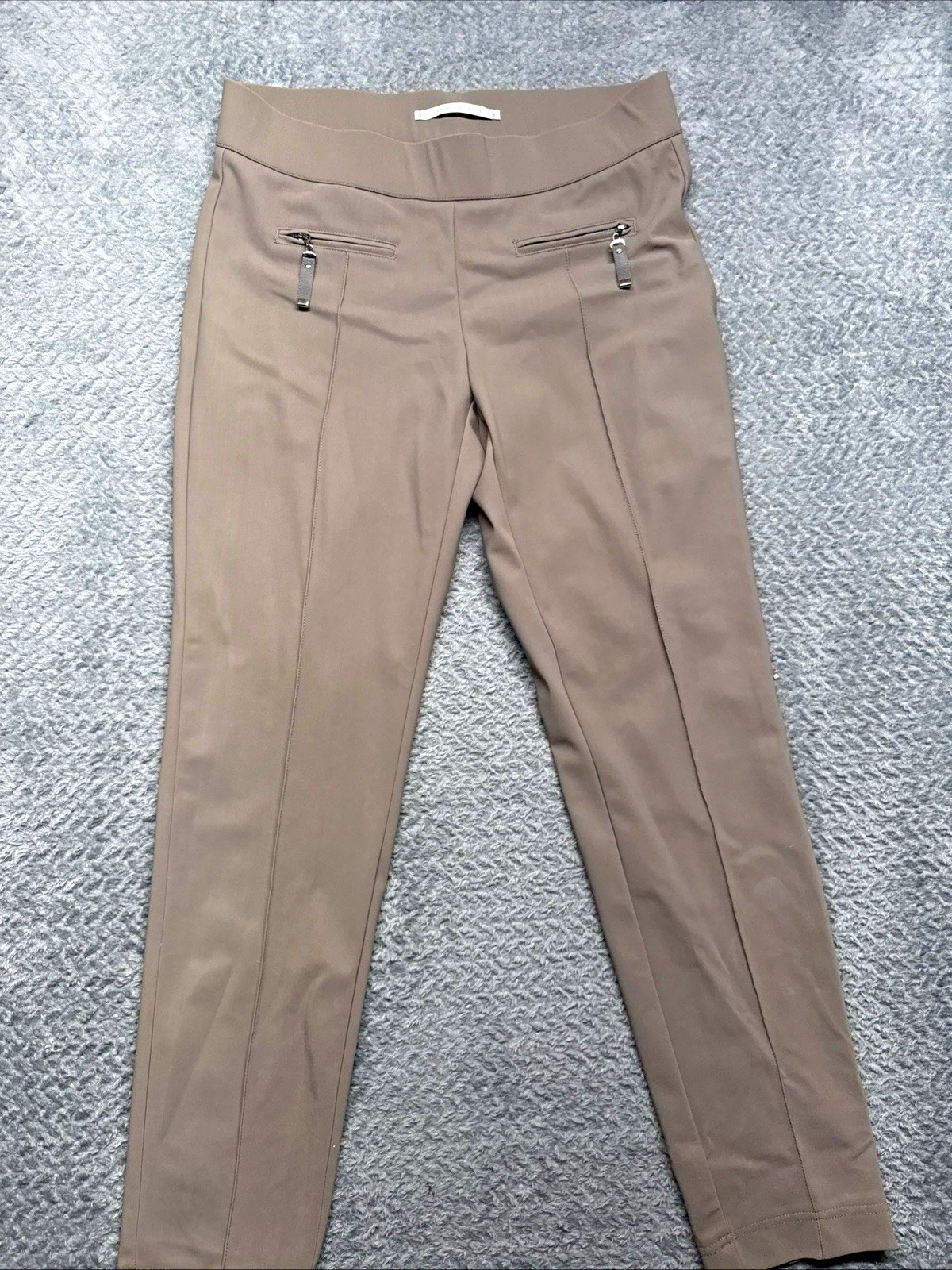 Rafaella Rosso Women\'s Gray Solid Pull-On Stretch Slim Ankle Skinny Pants 8