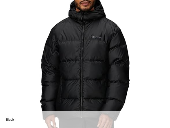 Marmot Mens Guides Down Hoody Down Filled Puffer Jacket w/ Hood, Medium, Black