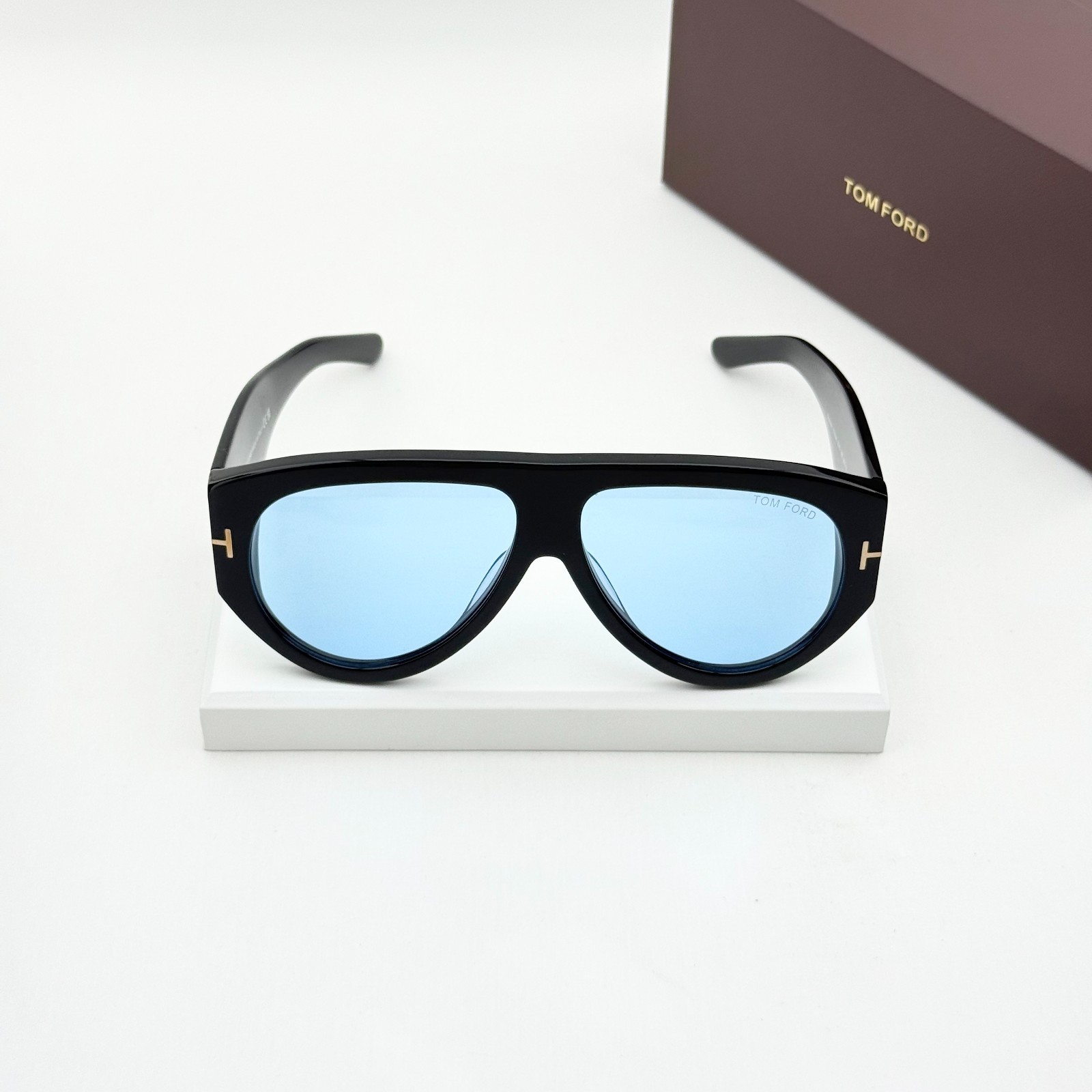 Tom Ford Bronson TF1044 Sunglasses Black Frame Blue Lens Unisex 60-12-140
