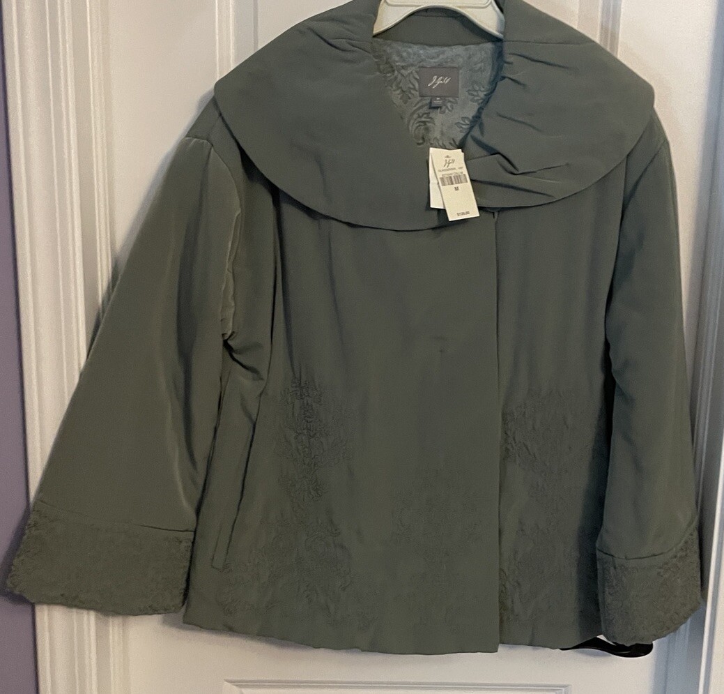 J. Jill Jacket, Embroidered, Women’s Size M, Green (NWT)