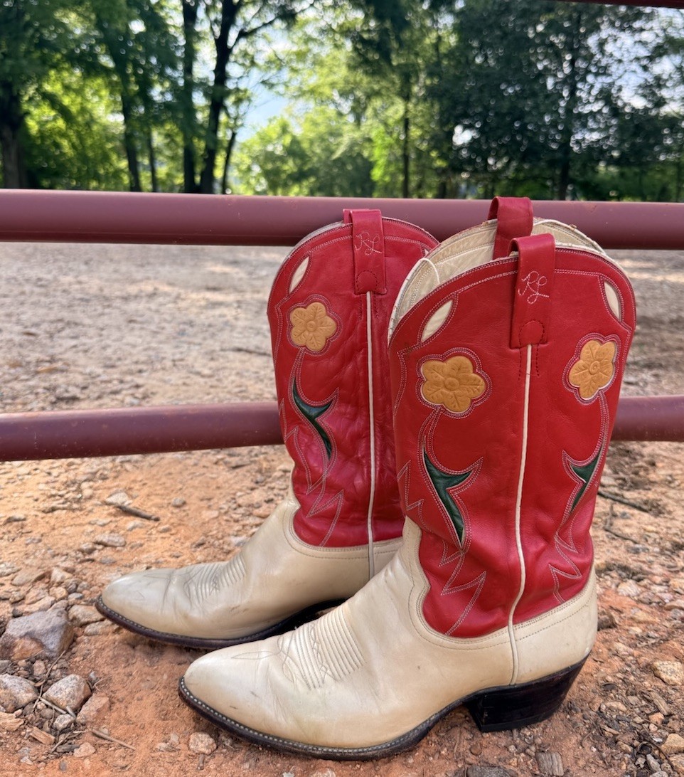 Vintage 70s Ralph Lauren Polo Western Cowboy Boots Floral Tooled US Mens 10.5 D