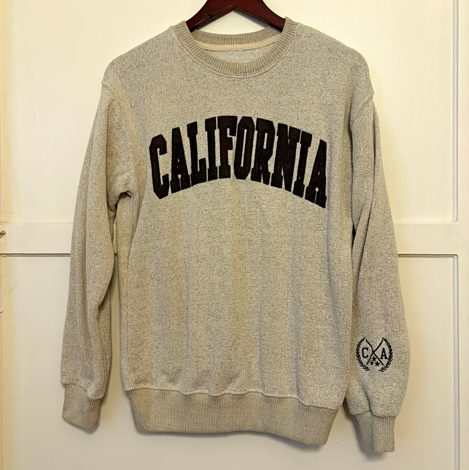 New York Popular California Crewneck Sweatshirt Mens M Gray Collegiate Varsity