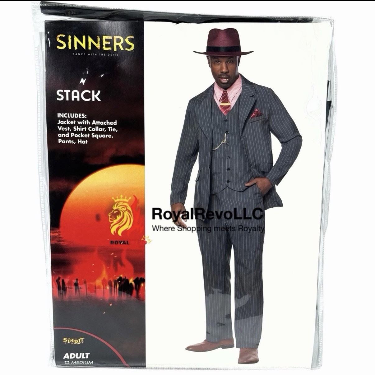 [05009634] Spirit Halloween Adult Stack Suit Costume - Sinners Large