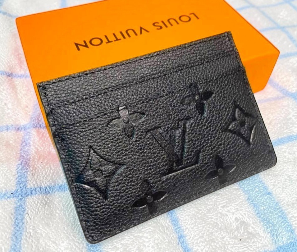 Authentic Louis Vuitton Monogram Shadow Black Double Card Holder W/B & DB