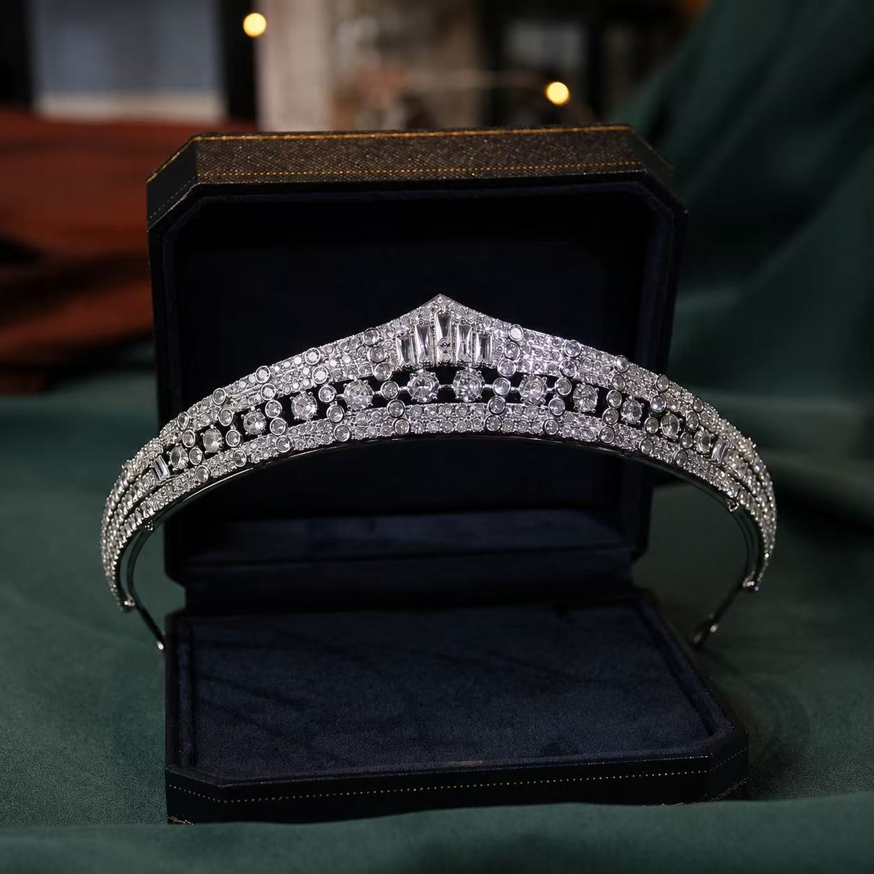 Luxury Crystal Bridal Tiara Crown Princess Wedding Headpiece Silver Rhinestone