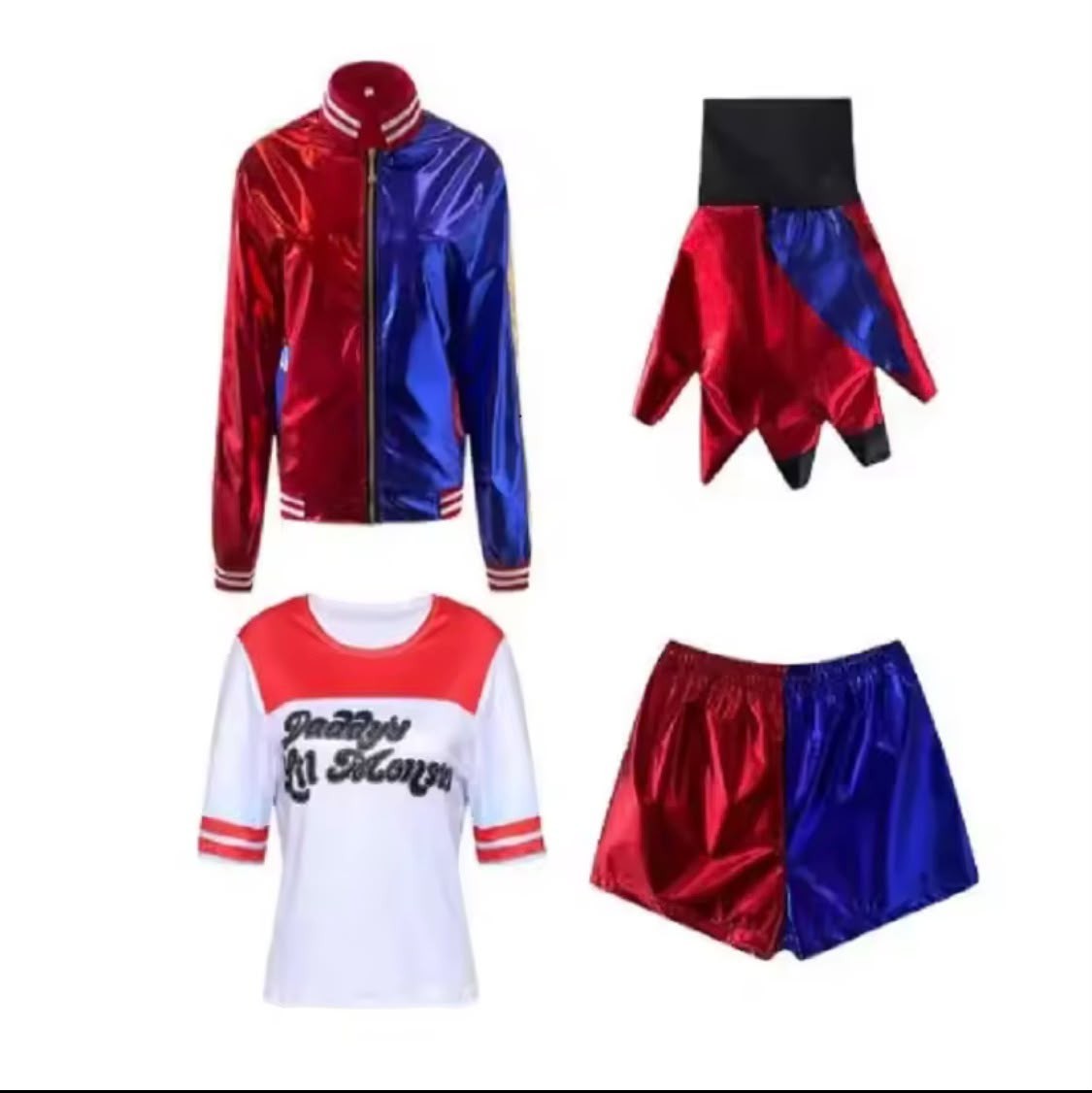 Harley Quinn Halloween Adult Cosplay Costume Squad Harley Monster T-shirt Jacket