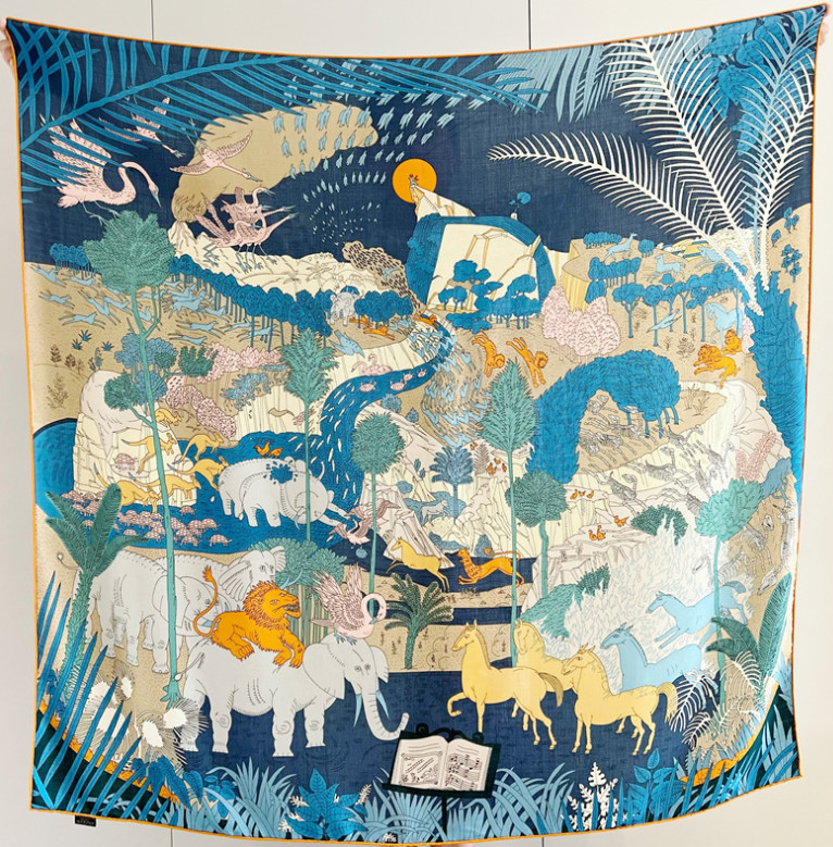 70% Cashmere 30% Silk Wrap Scarf Animal World Print Double Face Print Shawl 53\'\'