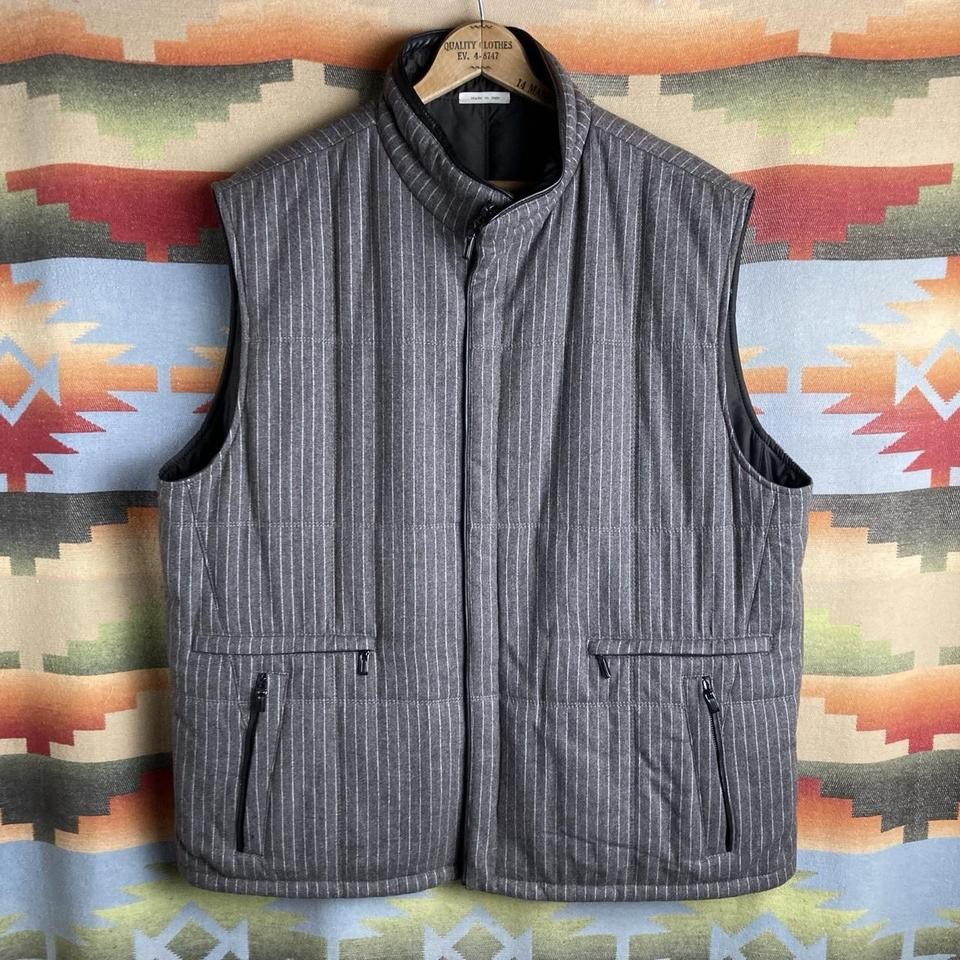 Ermenegildo Zegna Reversible Brown Wool Cashmere Zip Vest Jacket | Size 60 Italy