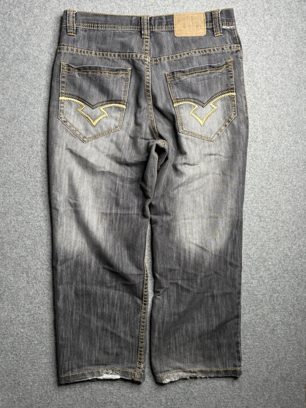 Vintage Southpole Jeans Gray Baggy Embroidered Y2K Wide Leg 36x29