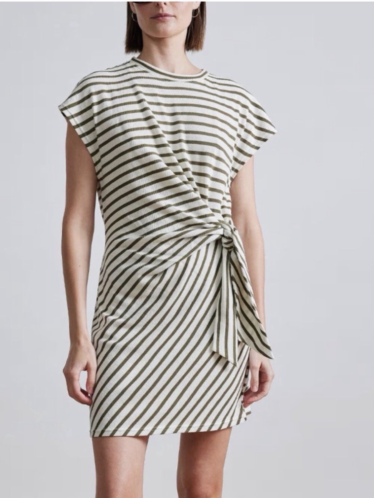 NWT Apiece Apart Nina Striped Clinched Minidress Organic Cotton Size Small