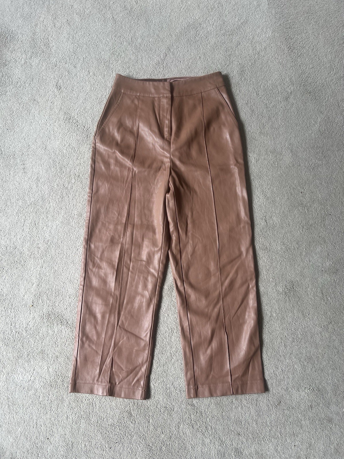 Karen Walker Faux Leather Mocka Straight Pants AU6