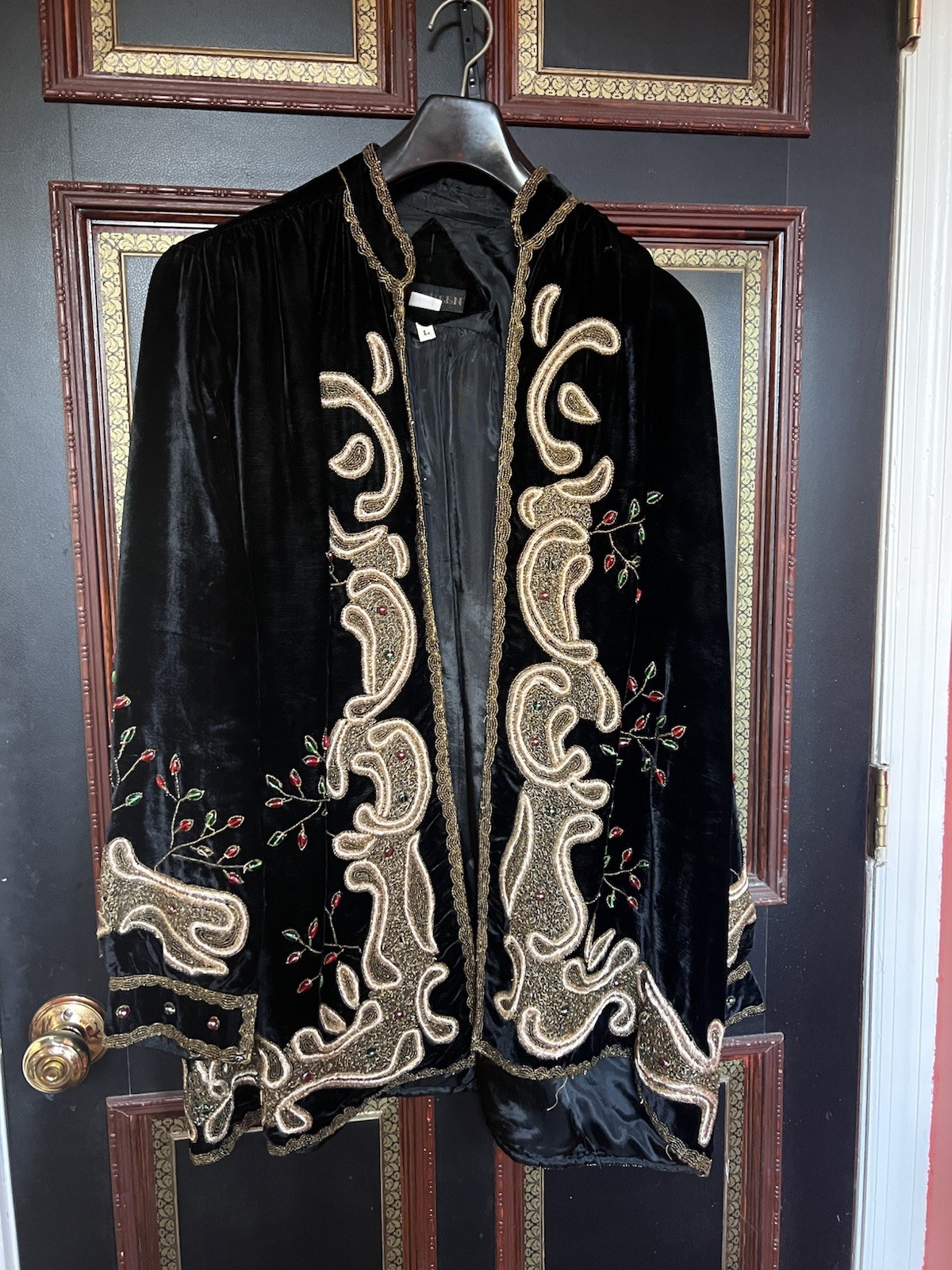 Embroidered Black Velvet Jacket
