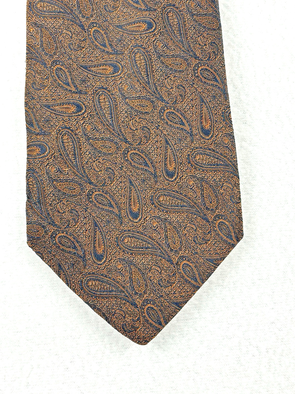 Vintage LaVita Di Moda Italian Silk Men\'s Tie Brown Paisley 4x60\