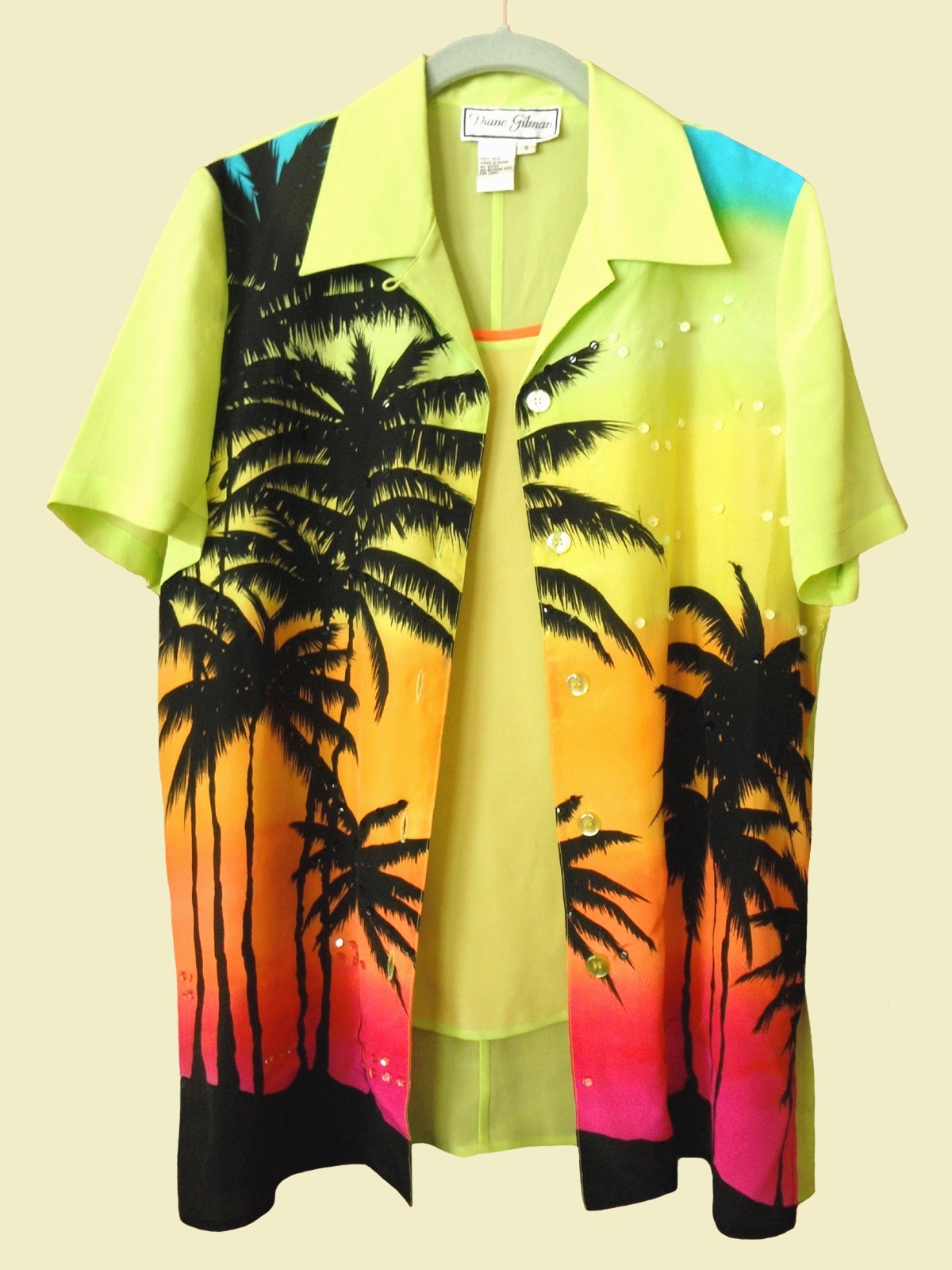 DIANE GILMAN SILK TOP WITH REVERSIBLE TANK, NWOT, BUST ABOUT 40\